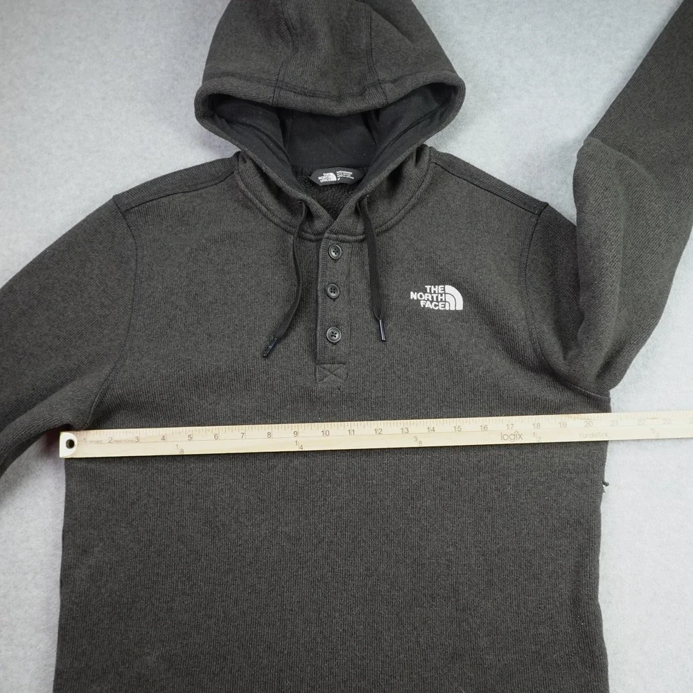 The North Face Sweater Mens Medium Gray Gordon Lyons Outdoor Henley Hoodie